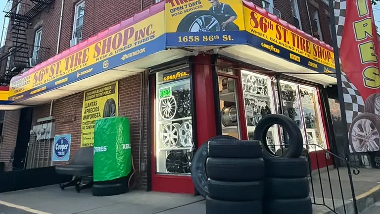 86th Street Tire Shop storefront in Brooklyn